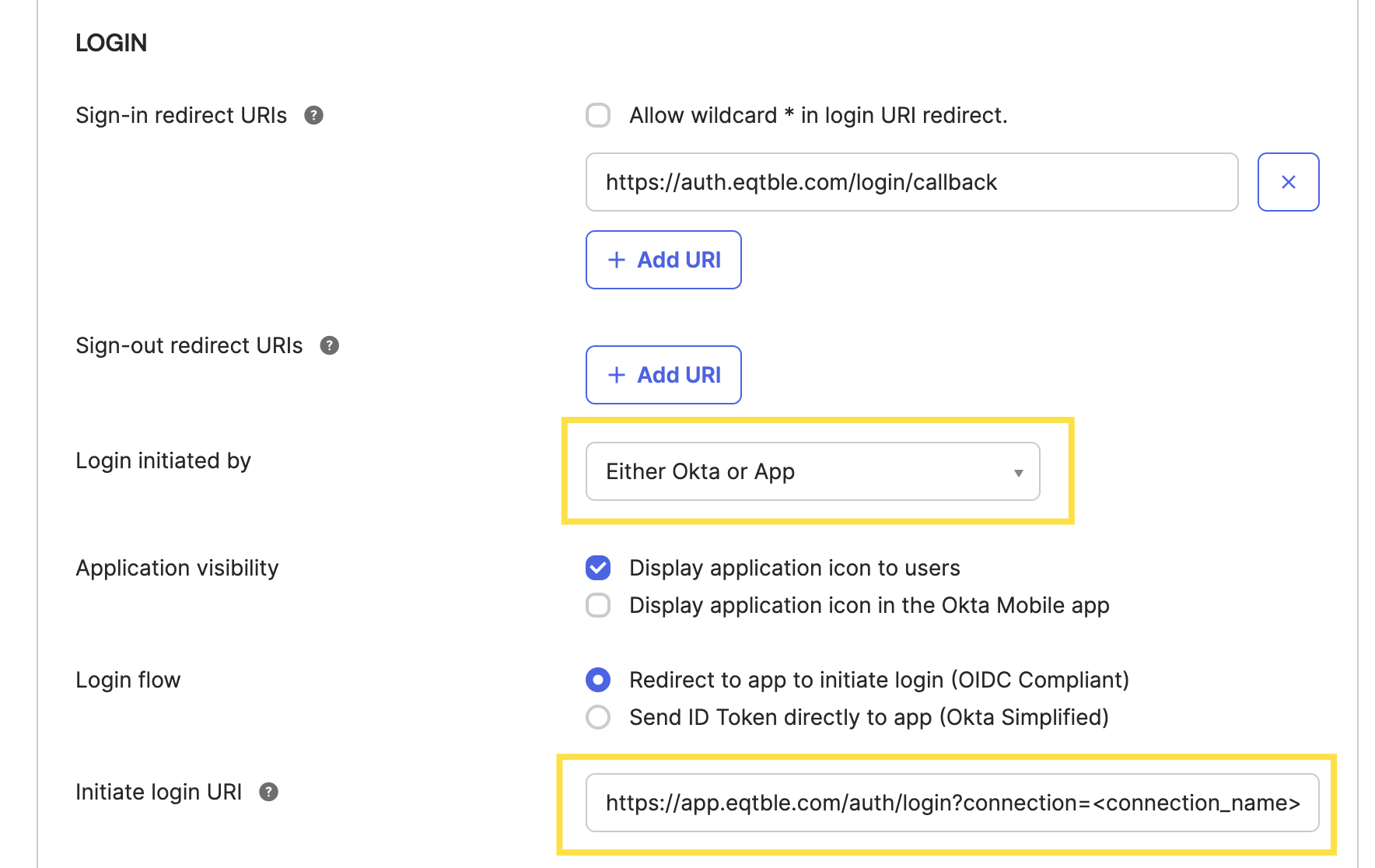 Okta initiated login