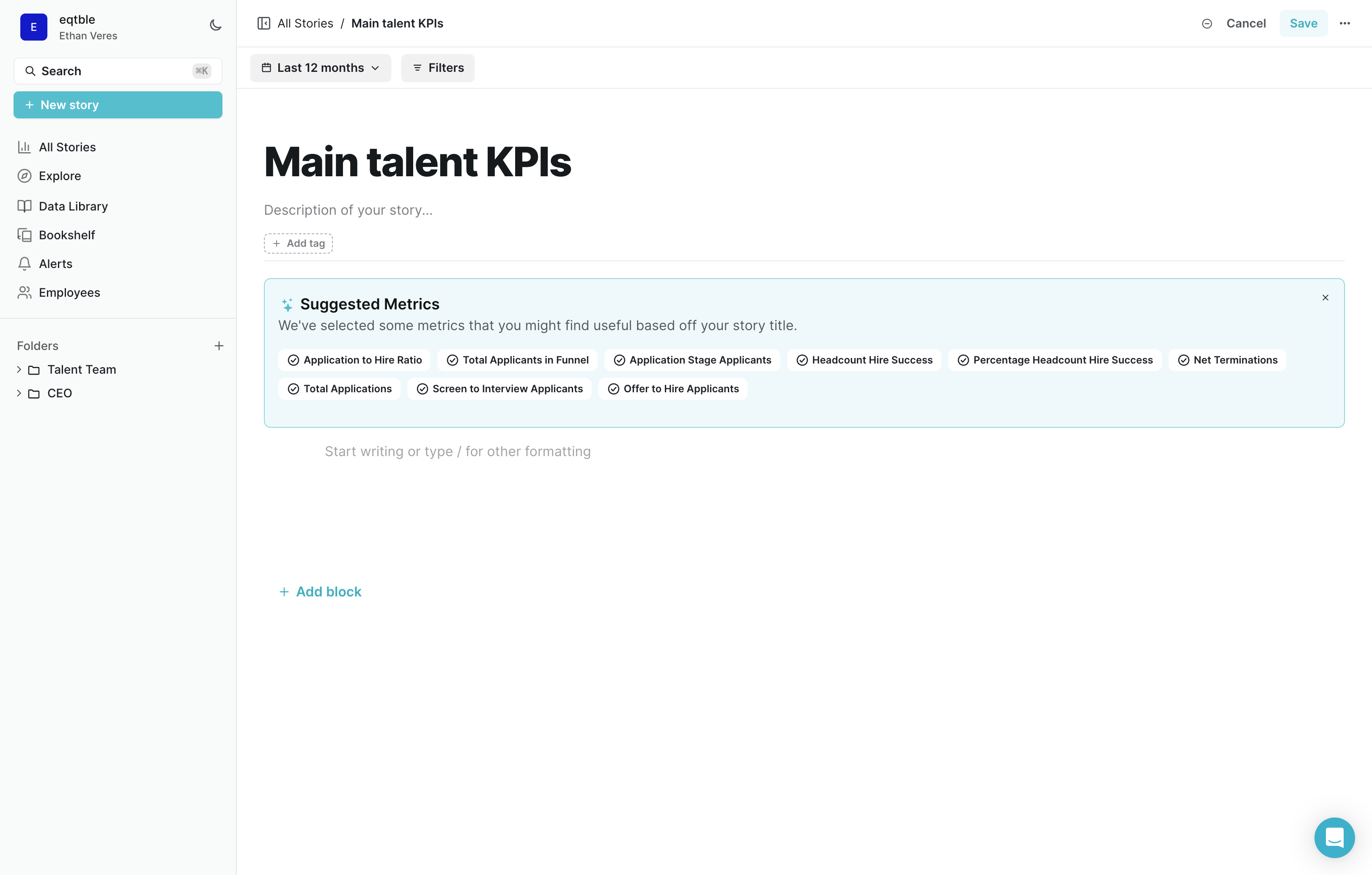 eqtble story suggestions