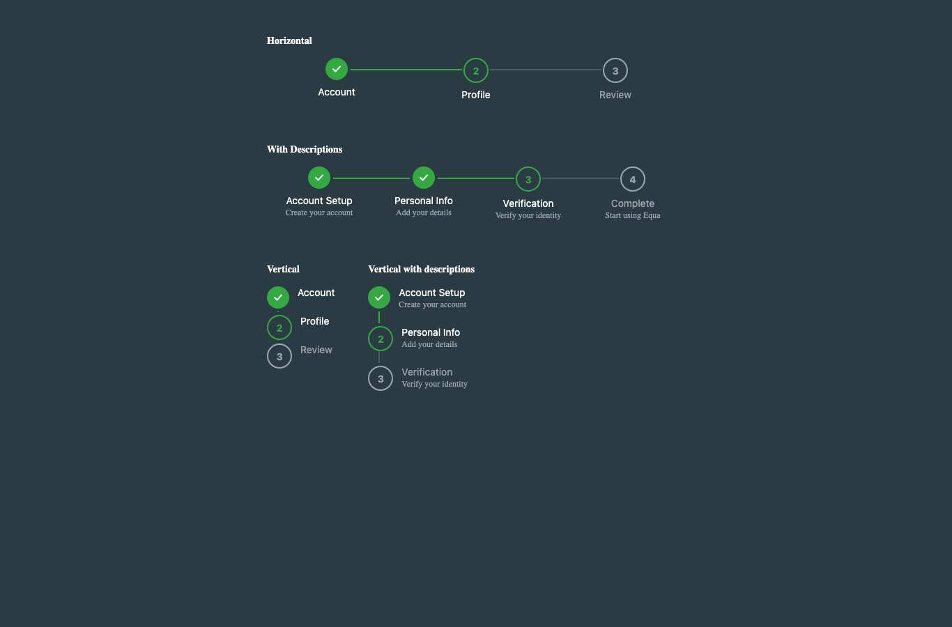 EquaStepper dark theme