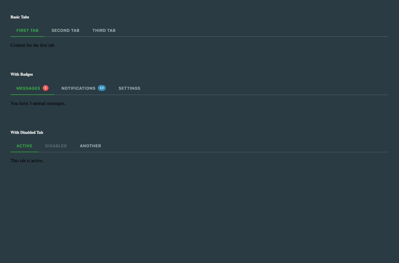 EquaTabs dark theme