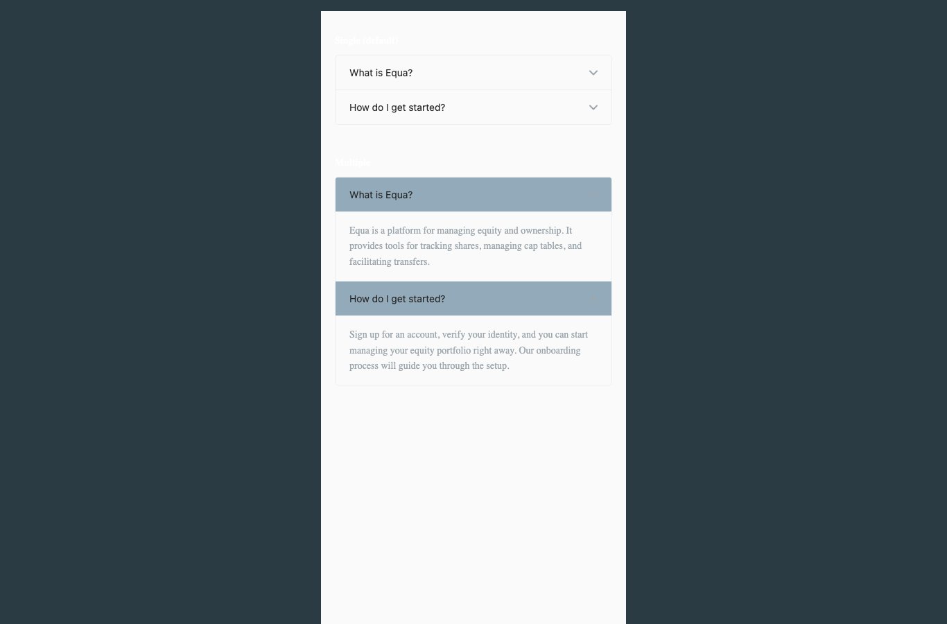 EquaAccordion light theme