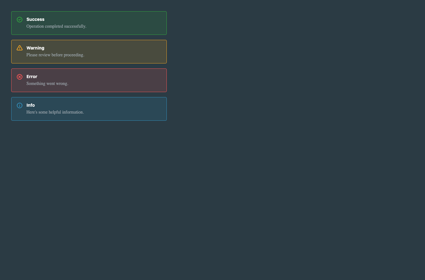 EquaAlert dark theme