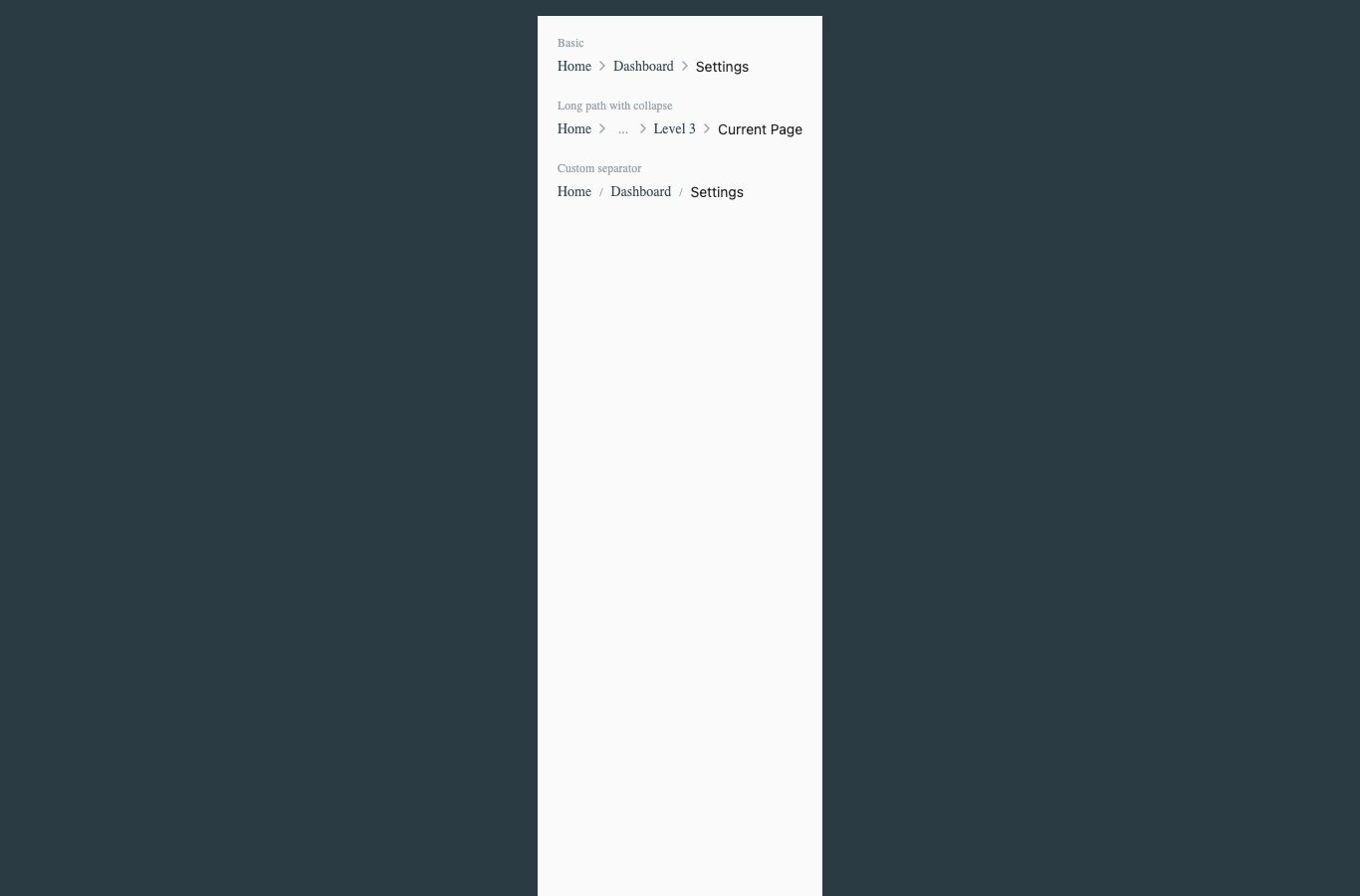 EquaBreadcrumb light theme