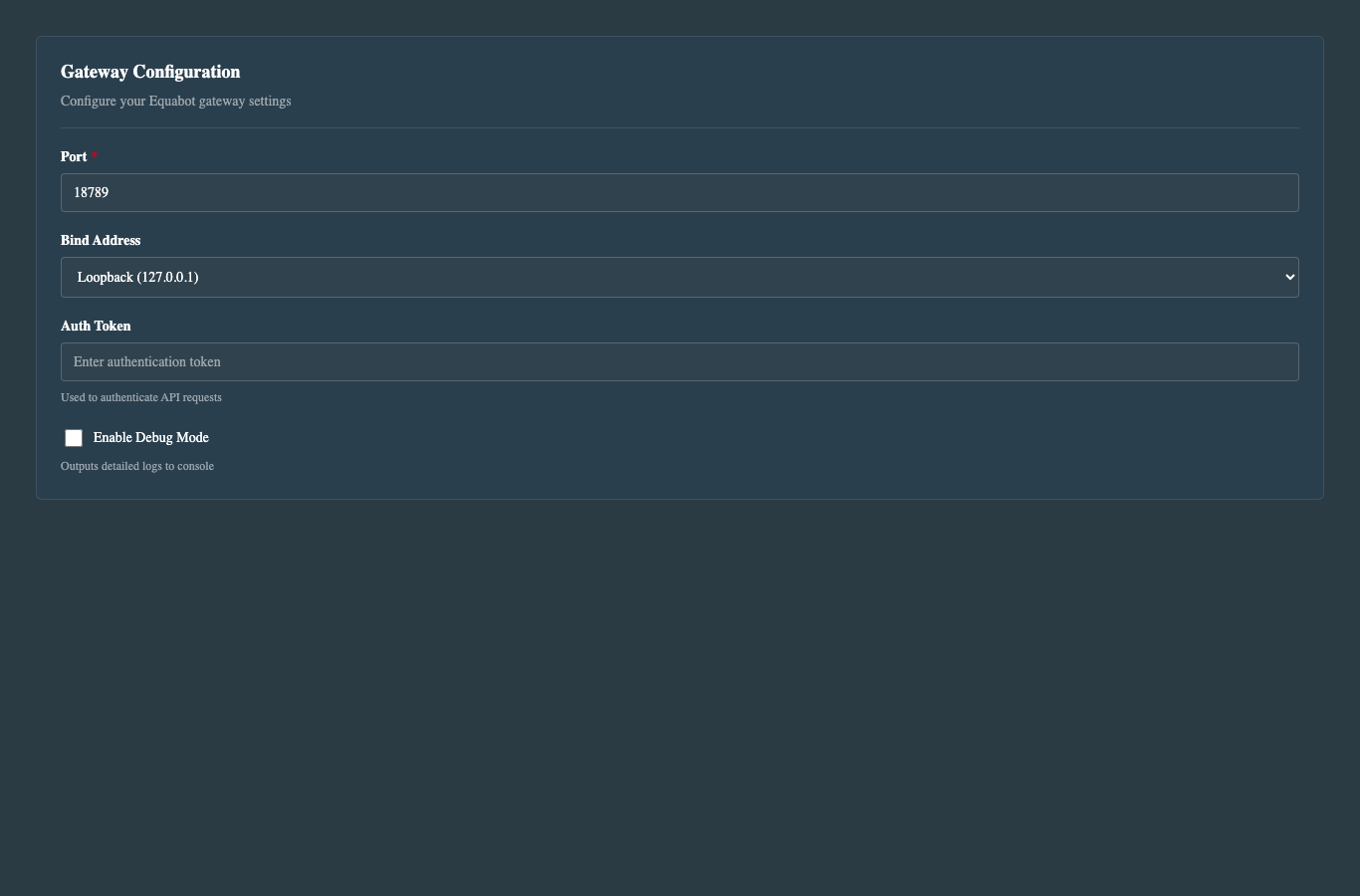 EquaFormLayout dark theme
