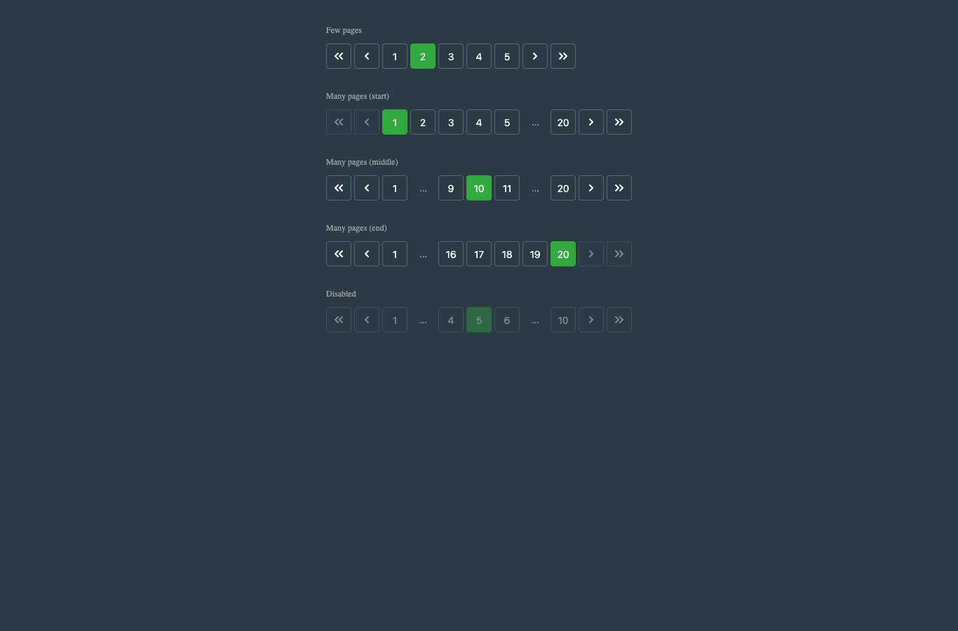EquaPagination dark theme