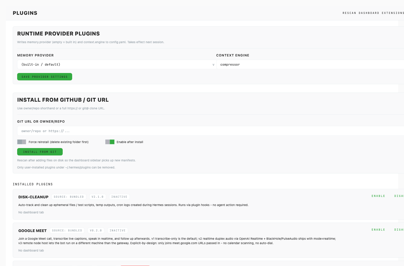 EquaPluginsDashboard light theme