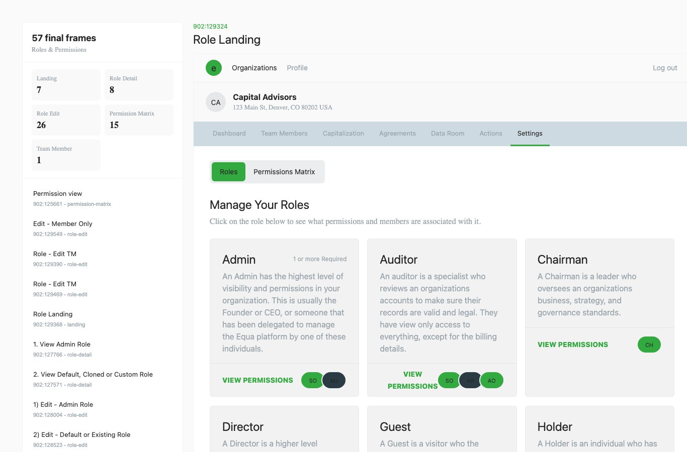 EquaRolesPermissions light theme