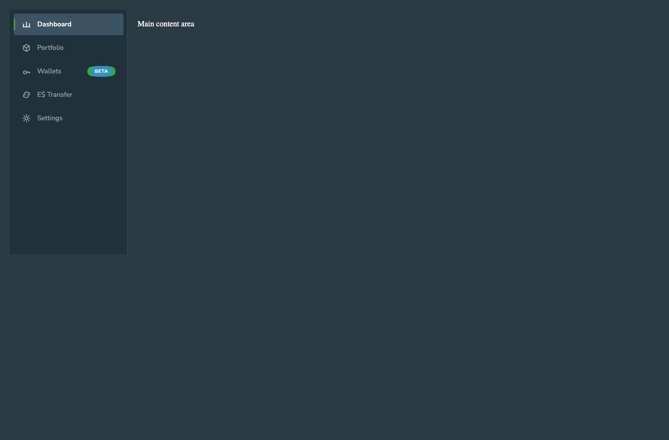 EquaSidebar dark theme