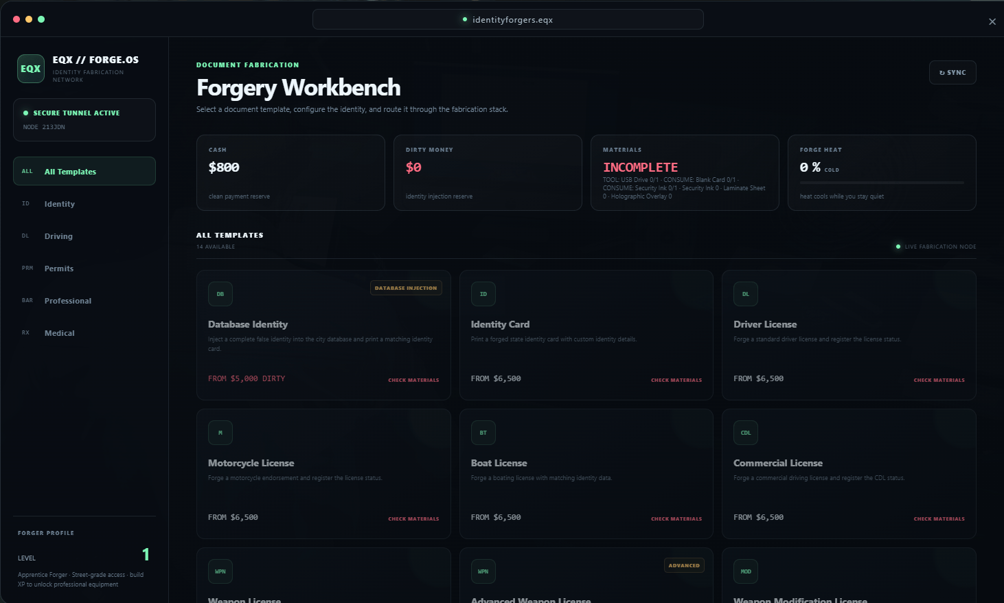 Forgery OS Equinox Forgery OS workstation