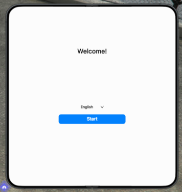 Initial phone setup screen