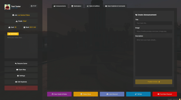 Pause Menu Equinox Roleplay Pause Menu