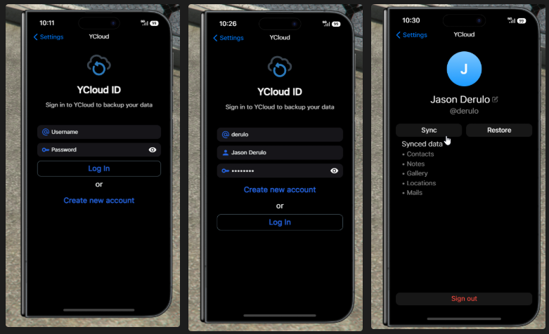 Phone backup and security options
