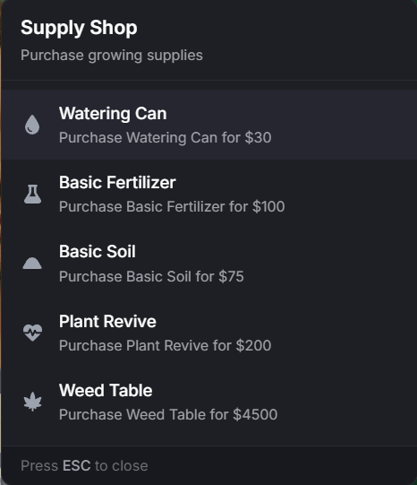 Cannabis Growing Cannabis growing system in Equinox Roleplay