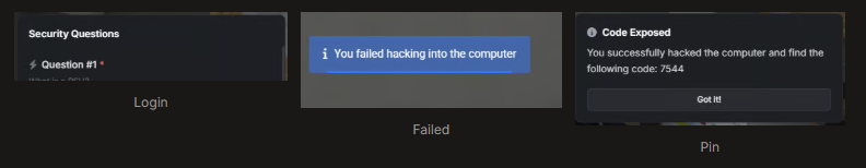 Store computer hacking system used to obtain the safe code