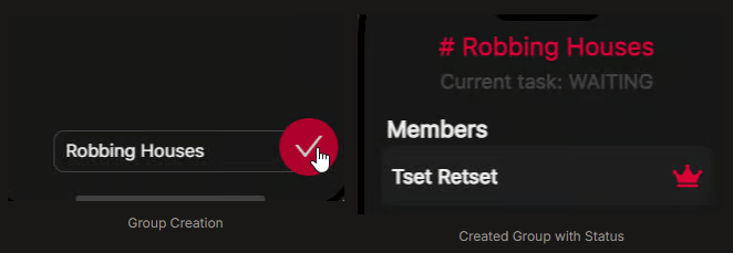 Create Group Creating a group for house robberies