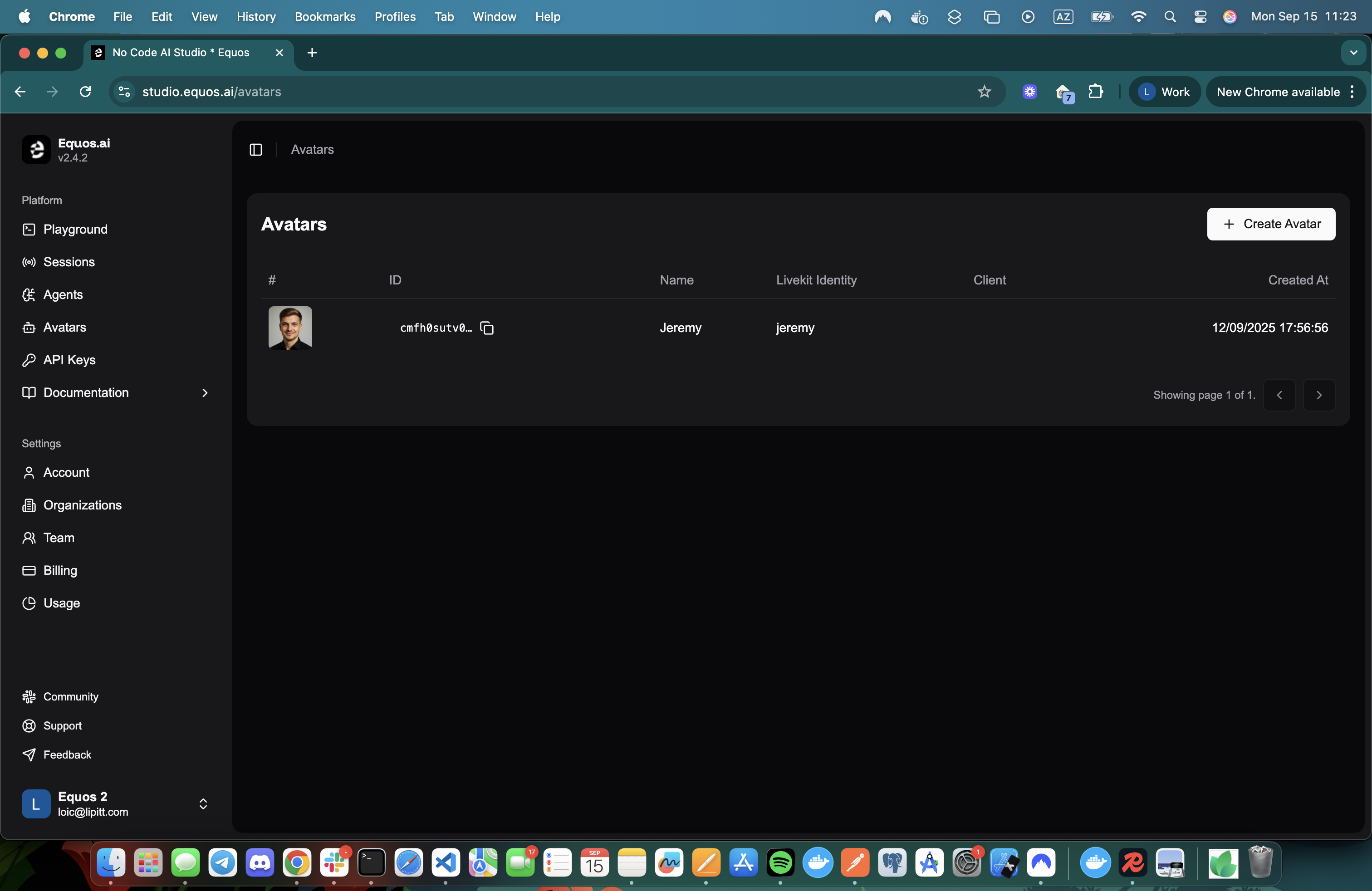 Avatars Page