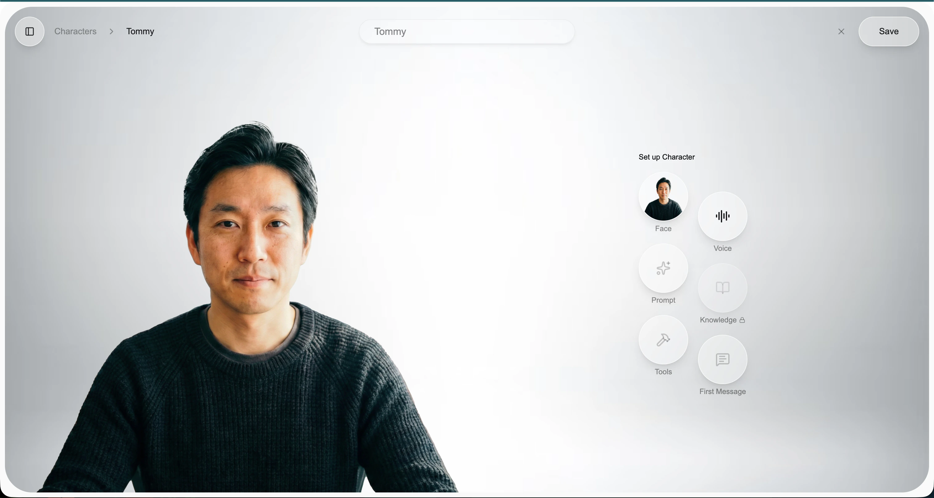 Setting up a character in the Equos Studio