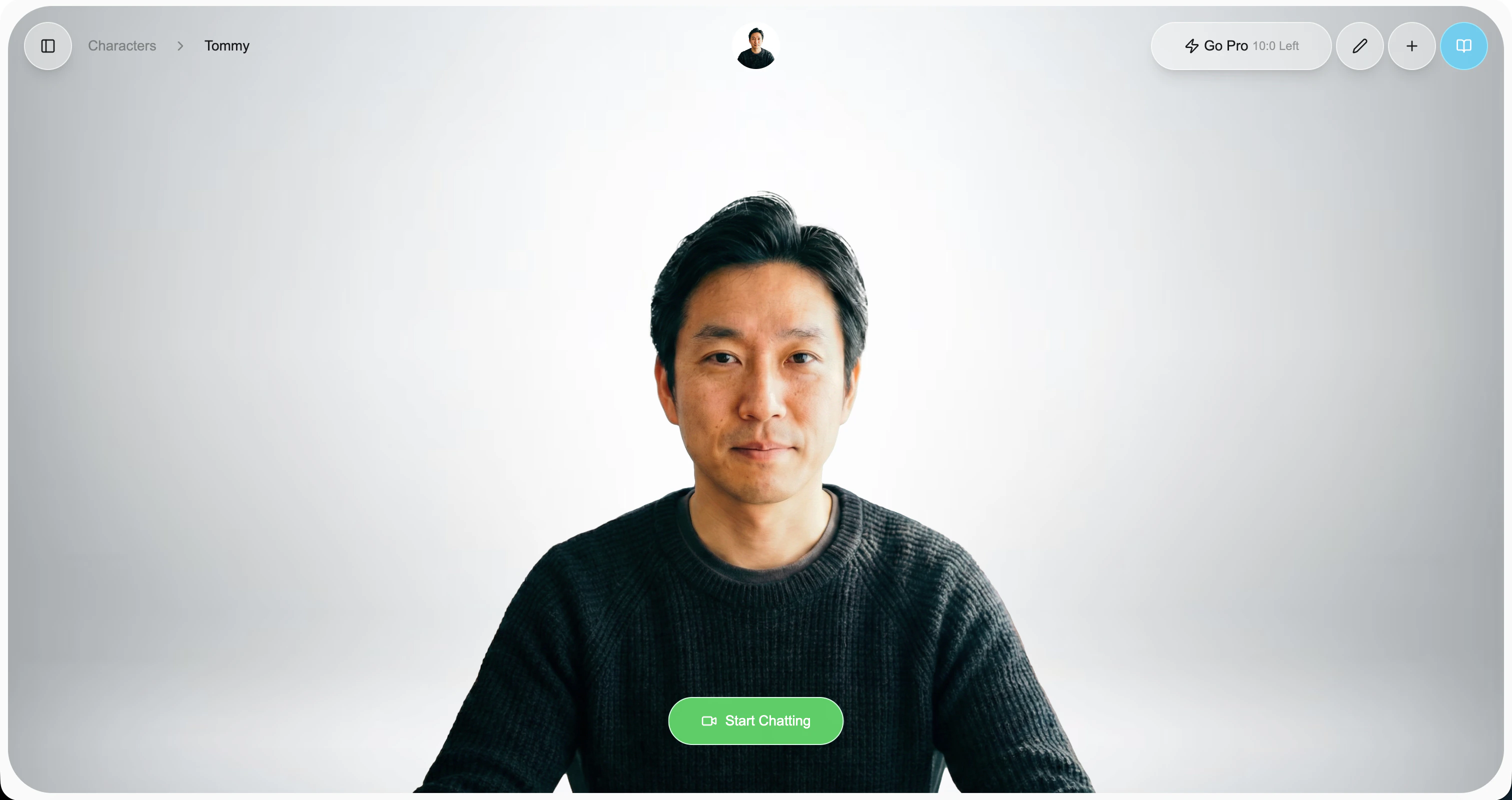 Character page with the Start Chatting button