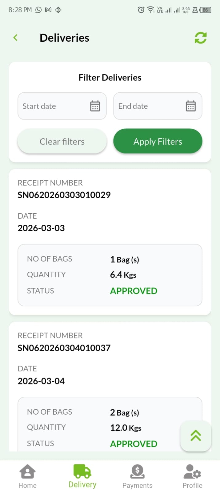 Current Month Deliveries