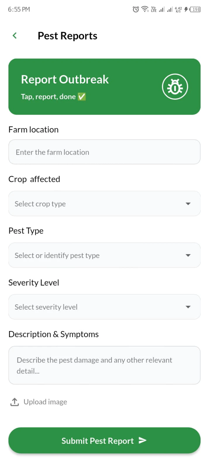 Pest and Disease Input Form