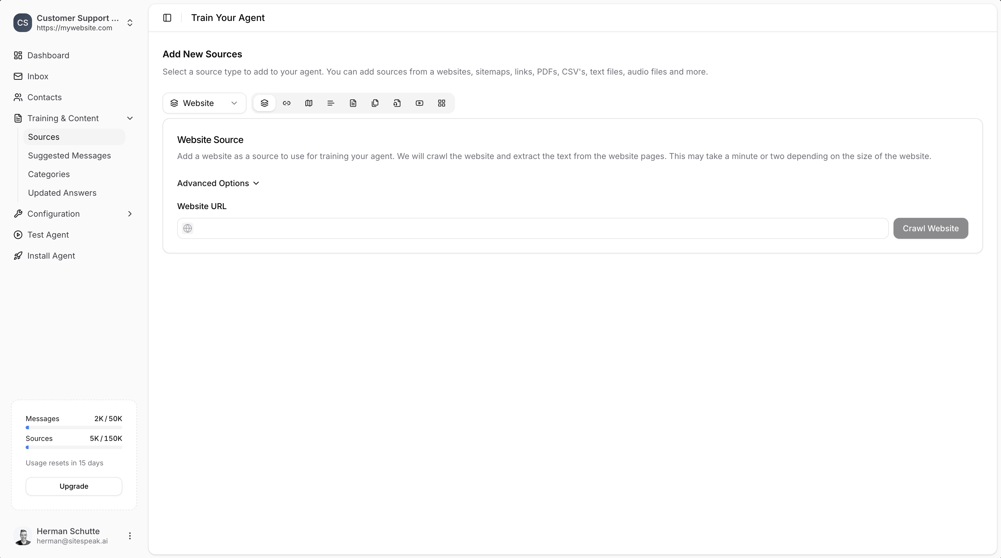Training sources list
