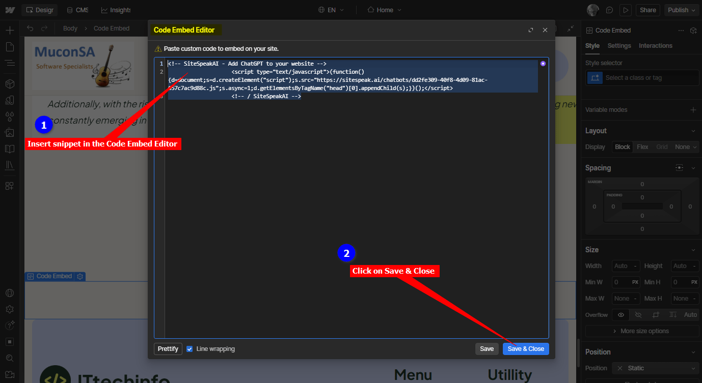 11-Webflow-Insert-snippet-and-Save-and-Close