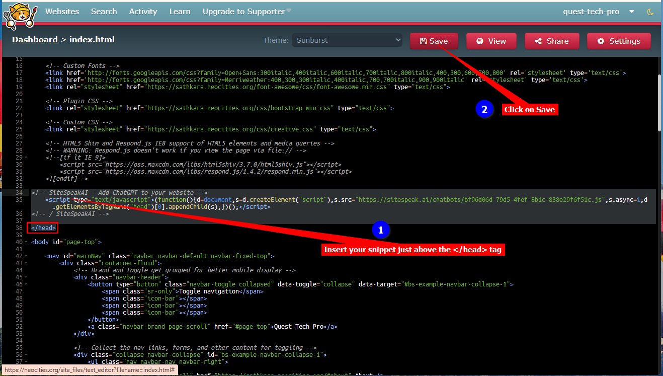 3-Neocities-Insert-Snippet