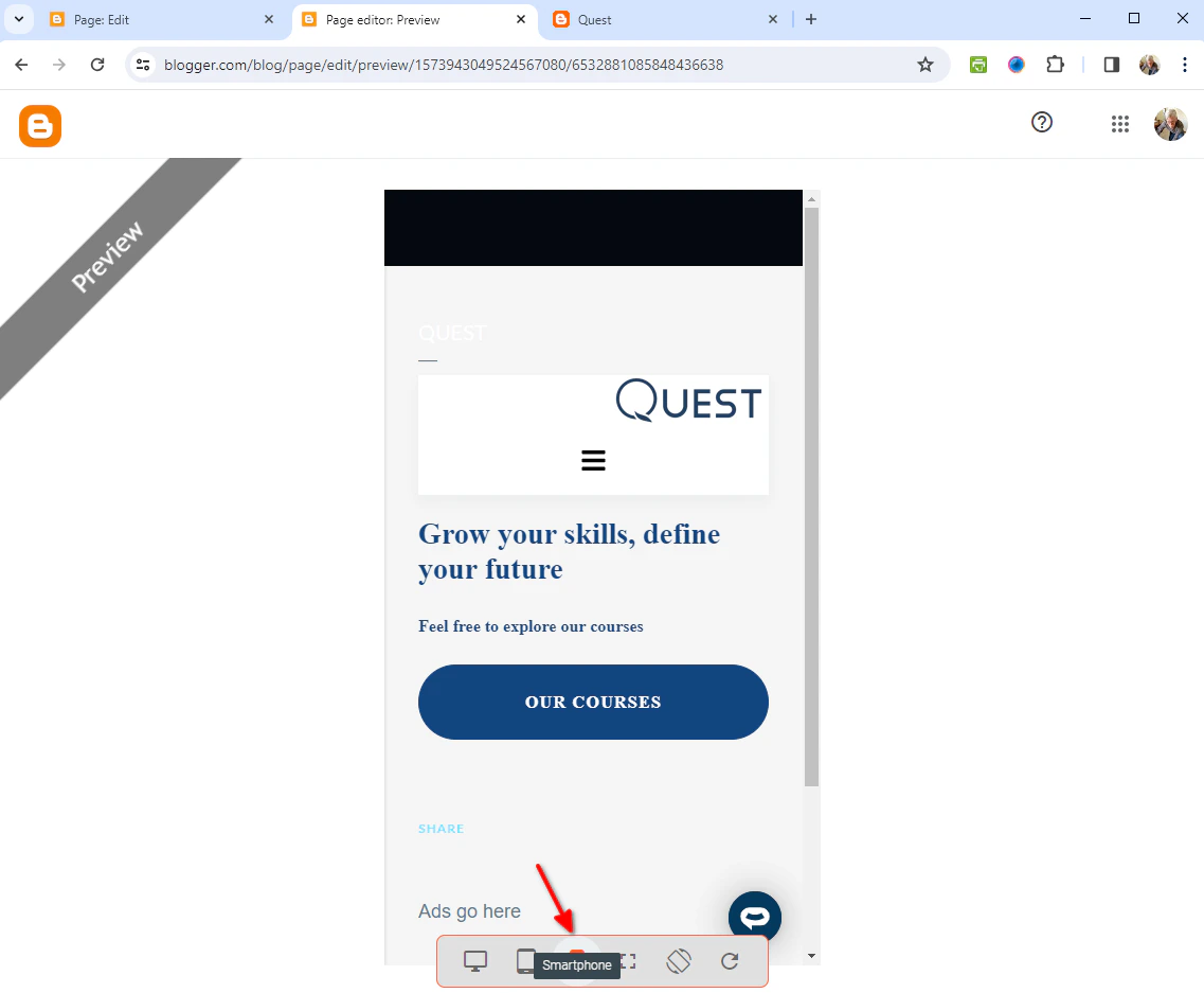 5 - Blogger - Preview viewing on a smartphone.png