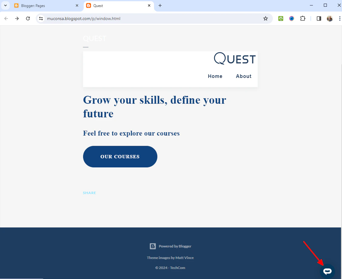 7 - Blogger - Chatbot button displayed on live page .png