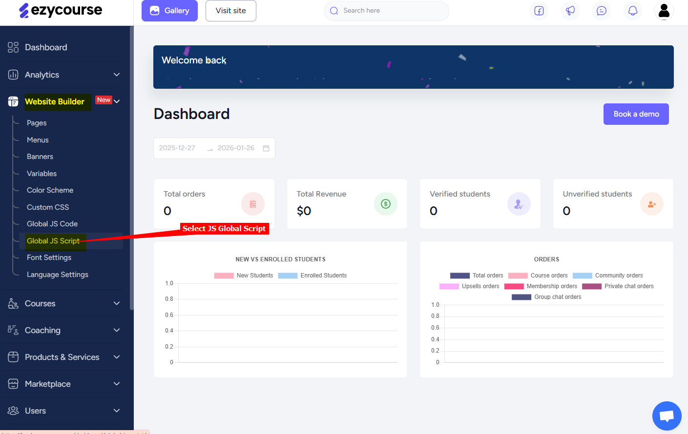 Select Global JS Script