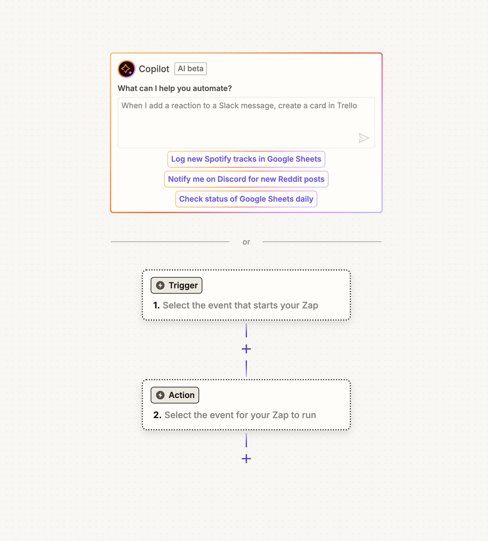 Create a new Zap in Zapier