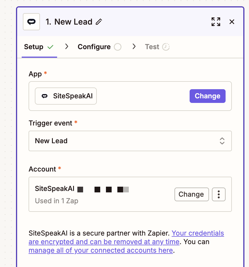 SiteSpeakAI trigger configuration