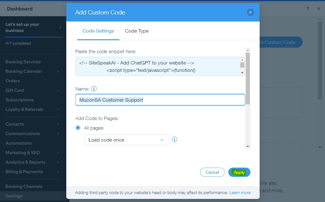 4-Wix-Custom-Code-Entry
