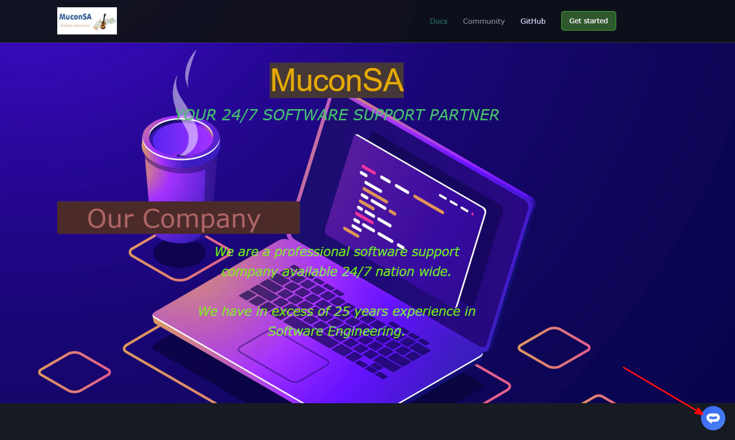 Agent button displayed