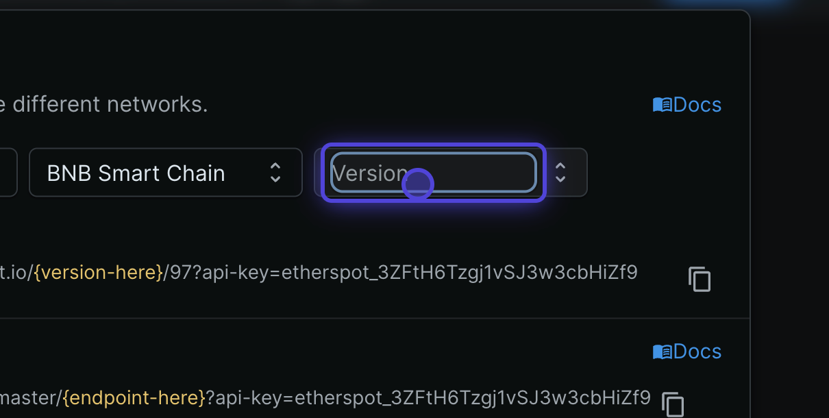 Select EntryPoint Version