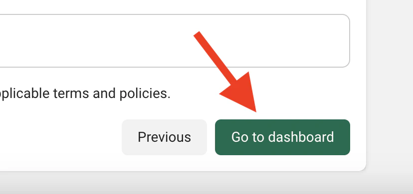 Go to Dashboard Button