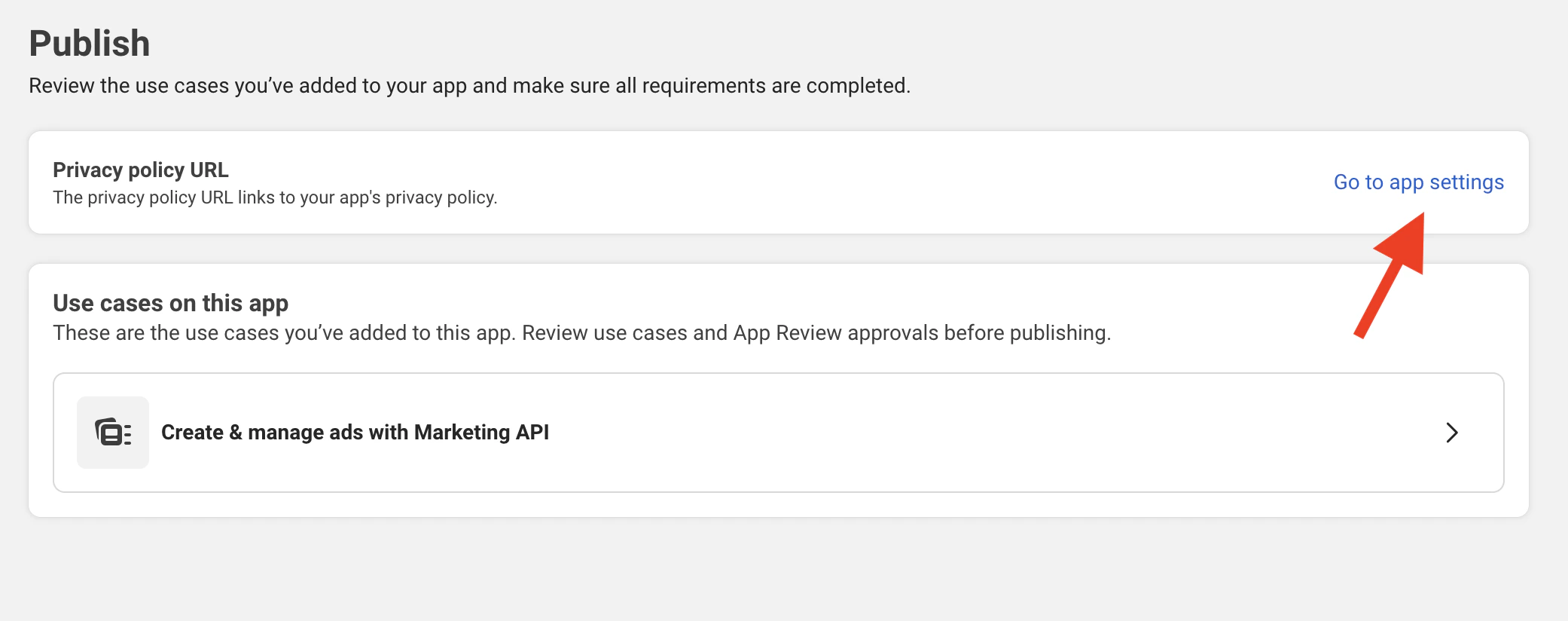 Privacy Policy Settings Link