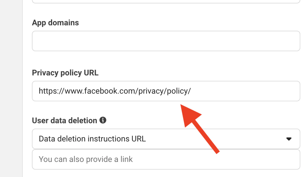 Privacy Policy URL Input