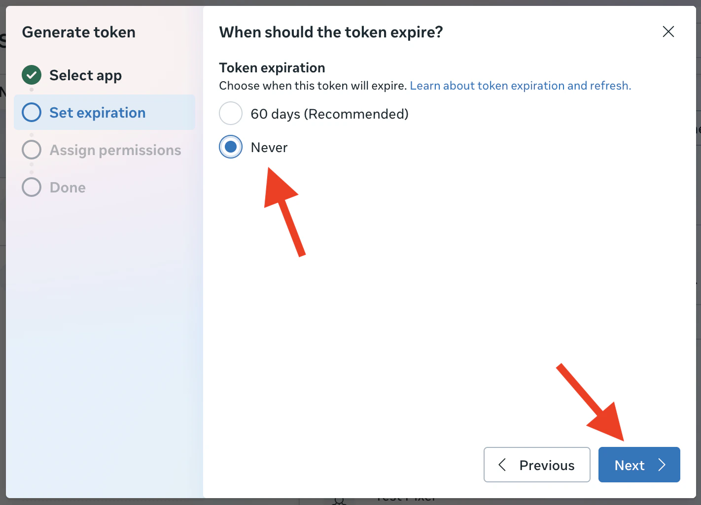 Select App for Token