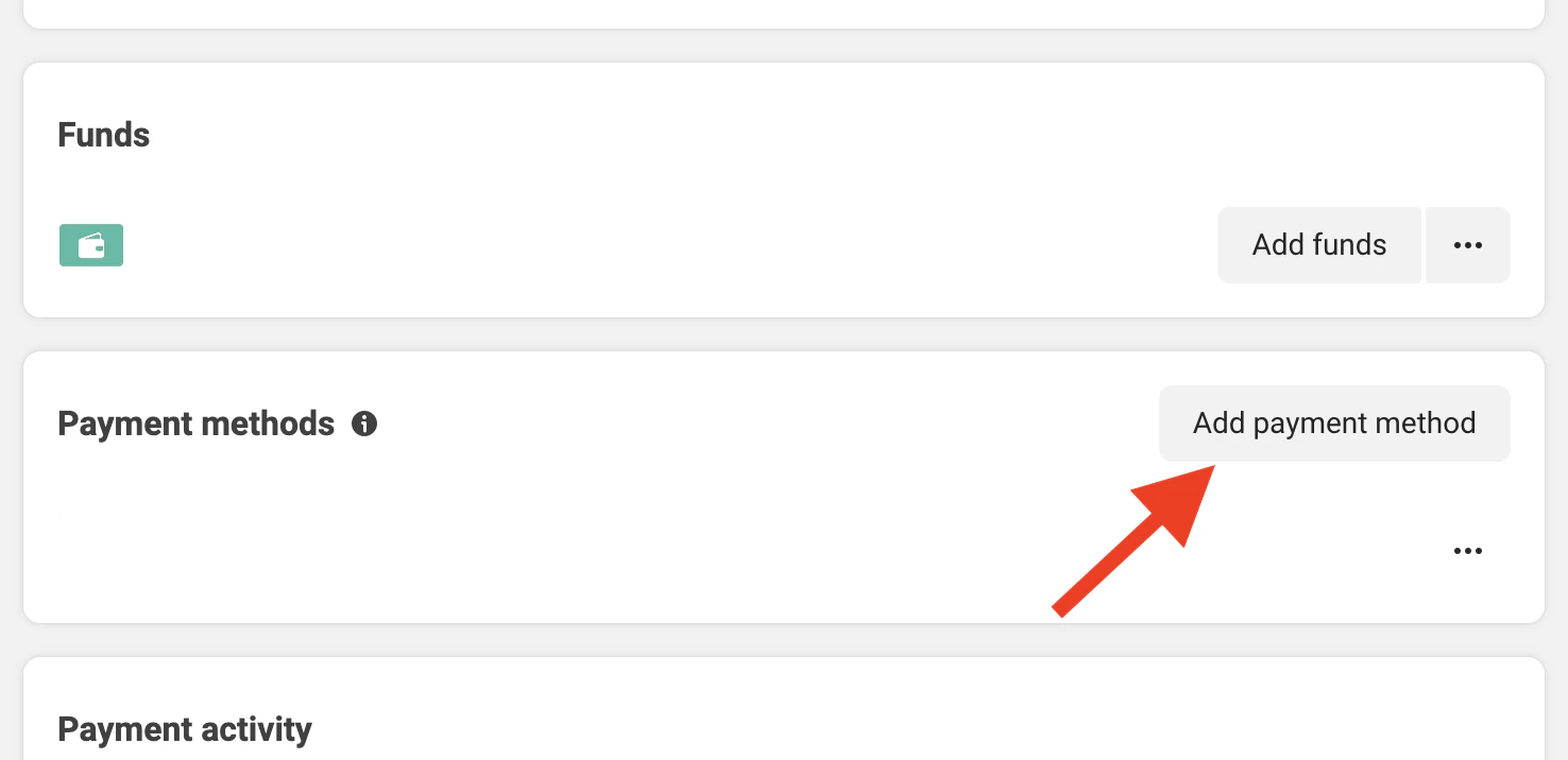 View Payment Methods Option