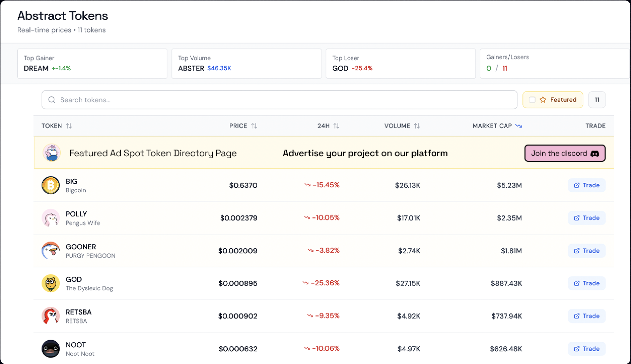 Ad Spot 4 - Token/Market Collection Page Ad Spot 4 - Token/Market Collection Page placement example