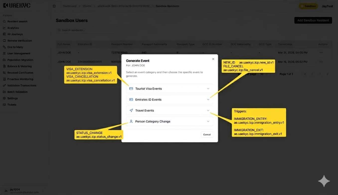 Event category selection