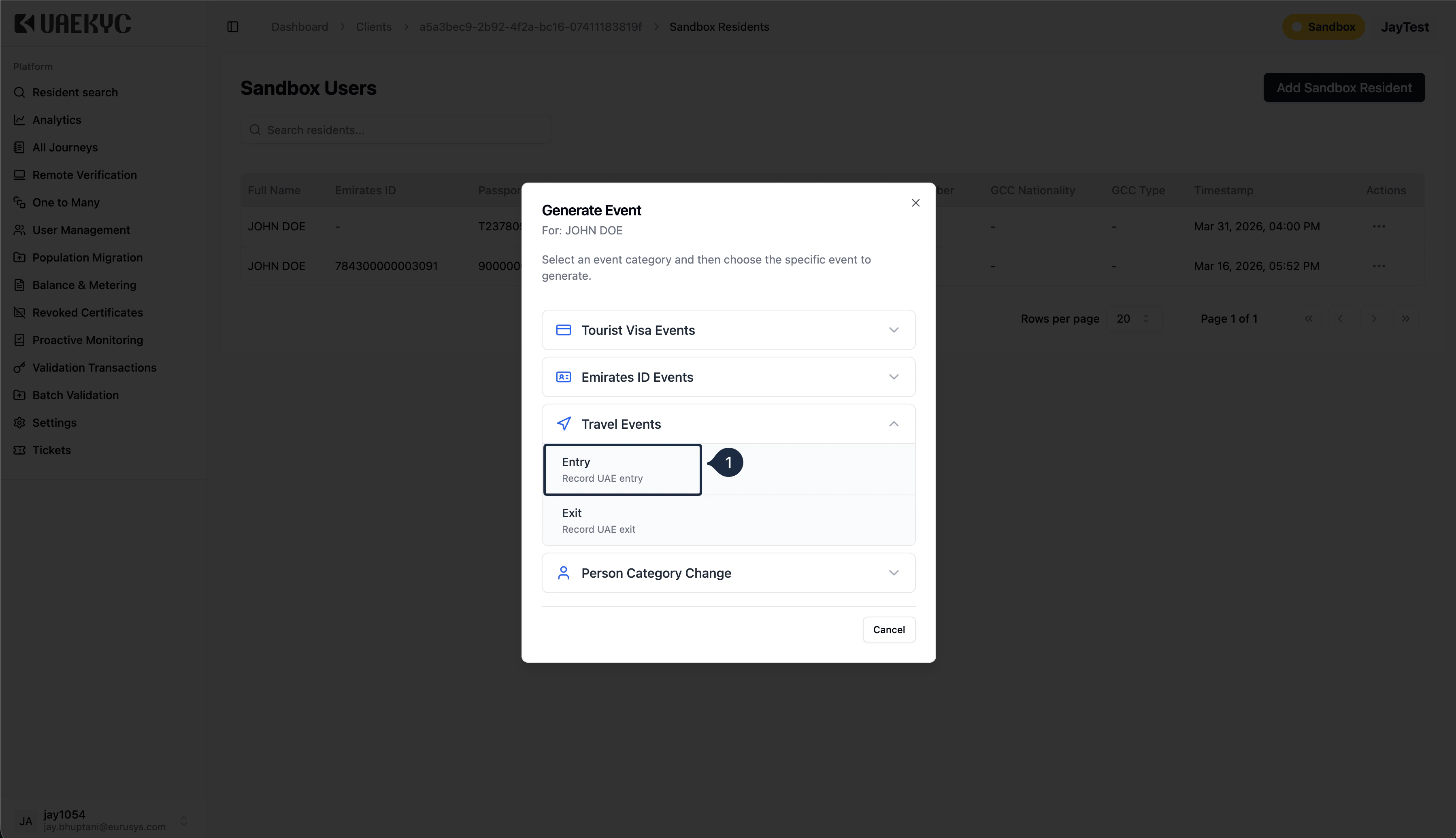 Travel Events expanded