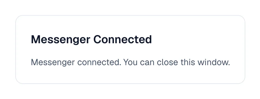 Eva reports Messenger is connected and takes the reader back to the channel.