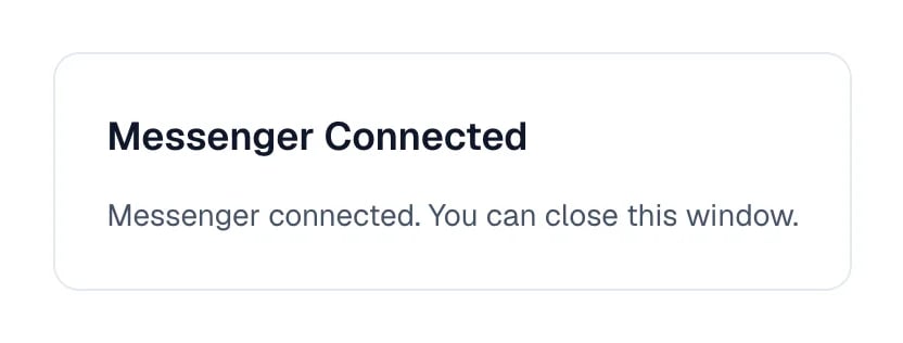 Eva reports Messenger is connected and takes the reader back to the channel.