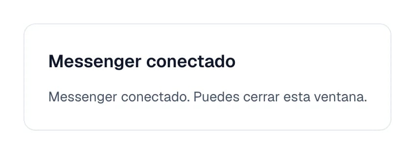 Eva avisa que Messenger quedó conectado y regresa al canal.
