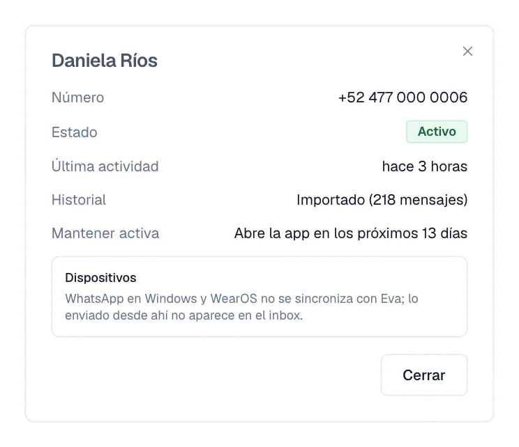 El campo Mantener activa pide abrir la app en los próximos 13 días.