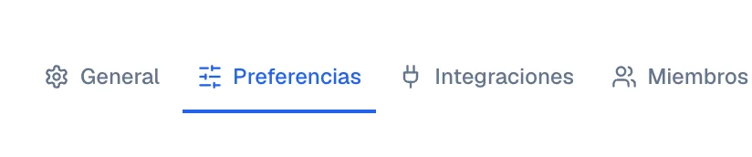Las pestañas de Configuración con Preferencias marcada, arriba del título Mi cuenta.