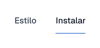 Pestañas Estilo e Instalar, con Instalar activa y subrayada.