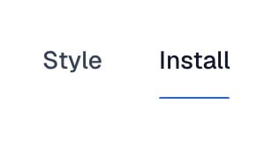 Style and Install tabs, with Install active and underlined.